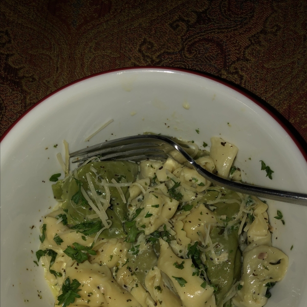 Tortellini with Basil-Cream Sauce