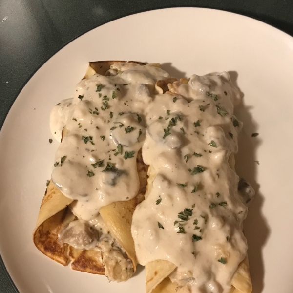 Chicken and Mushroom Crepes