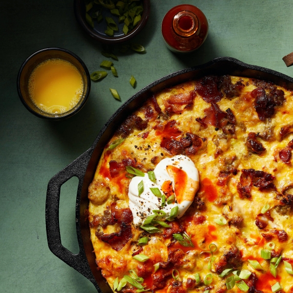 Cauliflower Tot and Turkey Sausage Breakfast Casserole