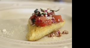 Pan-Fried Polenta with Bruschetta Topping