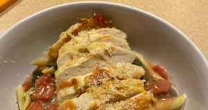 Penne Rosa with Parmesan Crusted Chicken