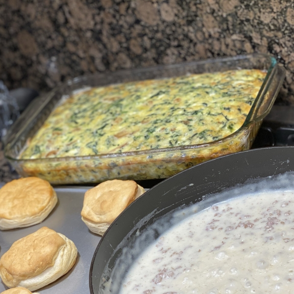 Spinach and Mushroom Egg Casserole