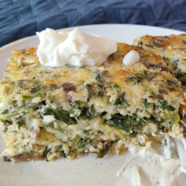 Spinach and Mushroom Egg Casserole