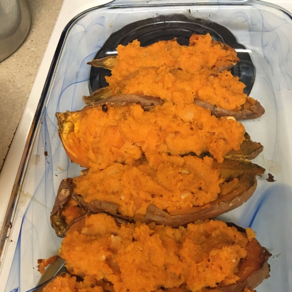 Twice-Baked Sweet Potatoes with Ricotta Cheese