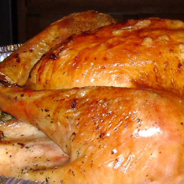 Maple Basted Roast Turkey with Cranberry Pan Gravy