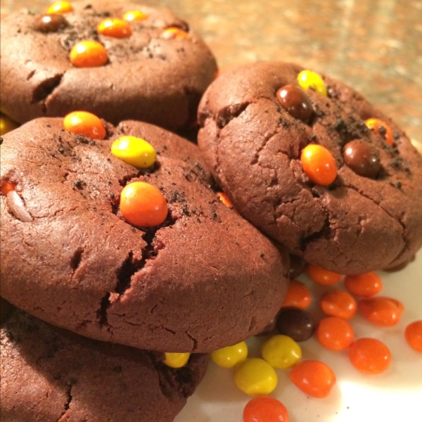 Perfect Double Chocolate Peanut Candy Cookies