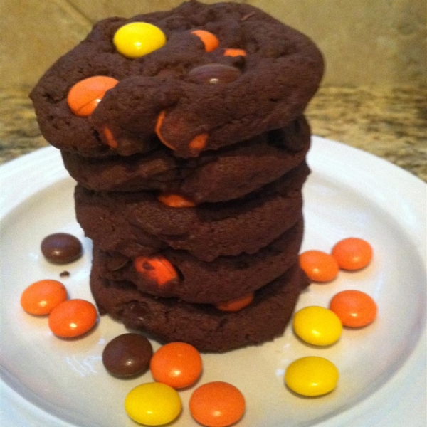 Perfect Double Chocolate Peanut Candy Cookies