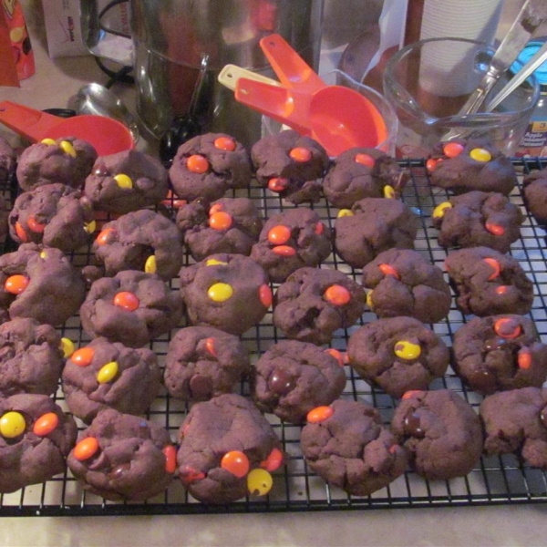 Perfect Double Chocolate Peanut Candy Cookies