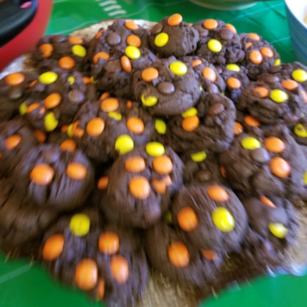 Perfect Double Chocolate Peanut Candy Cookies