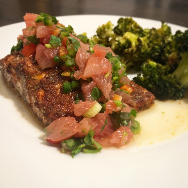 Sweet and Spicy Salmon with Grapefruit Salsa