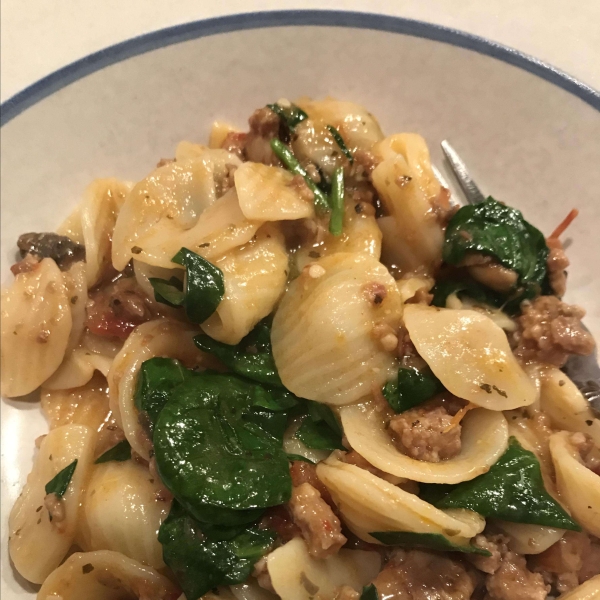 Orecchiette with Fresh Tomatoes and Sausage