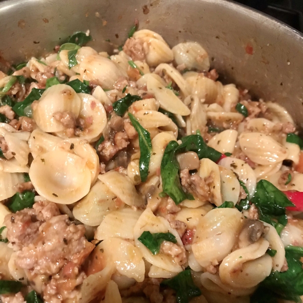 Orecchiette with Fresh Tomatoes and Sausage