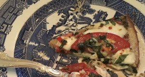 Cauliflower Crust Pizza with Garlic Coconut Cream Sauce