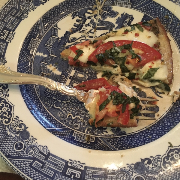 Cauliflower Crust Pizza with Garlic Coconut Cream Sauce