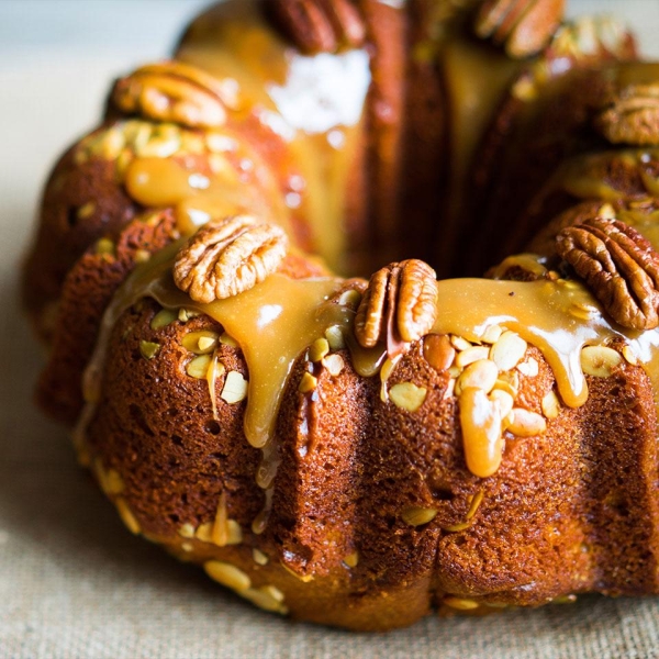 Bourbon-Spiked Pumpkin Pecan Bundt Cake
