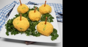 Mini Cheeseball Pumpkins with Caramelized Garlic