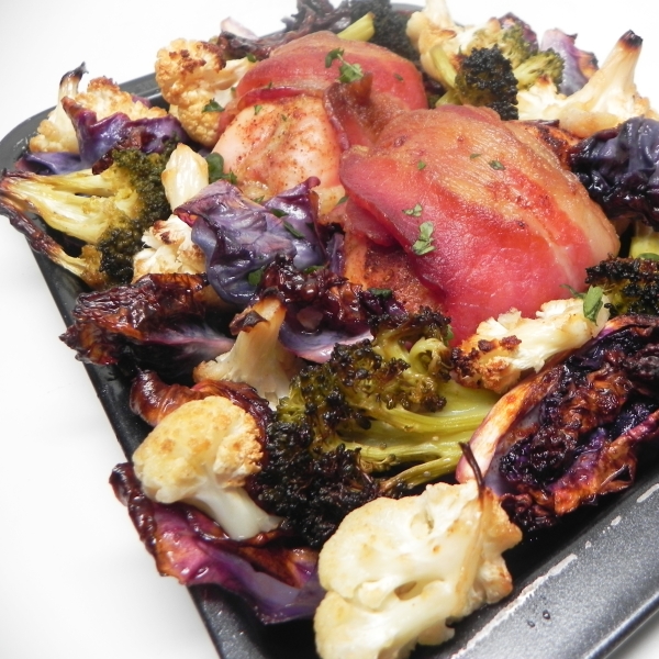 Keto Smoky Chicken and Vegetable Sheet Pan Dinner