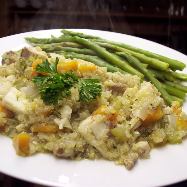 Quinoa Pilaf with Shredded Chicken