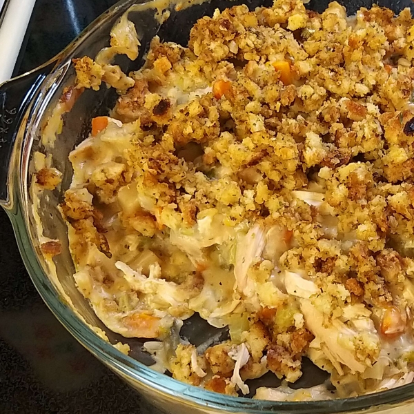 Rotisserie Chicken and Stuffing Casserole
