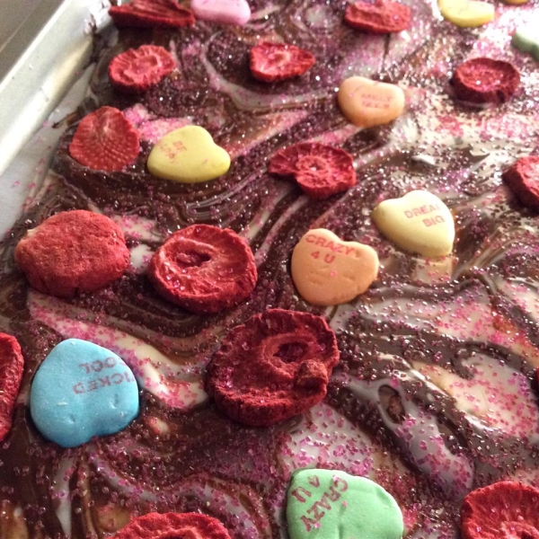 Strawberry Heart Bark