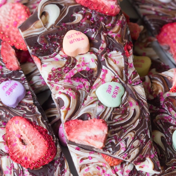 Strawberry Heart Bark
