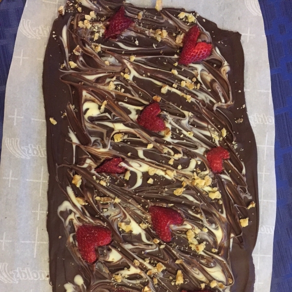 Strawberry Heart Bark