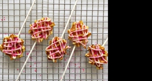 Mini Waffle Pops with Candy Sprinkles