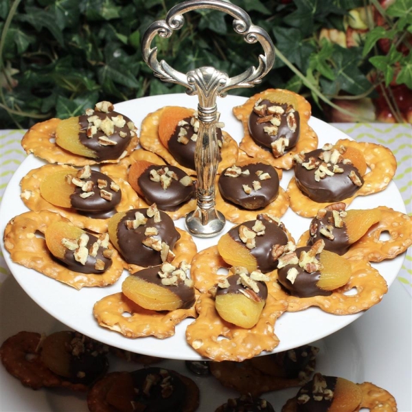 Dark Chocolate Covered Apricot Pretzel Crisps®