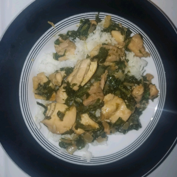 Asian Chicken Thighs With Mustard Greens