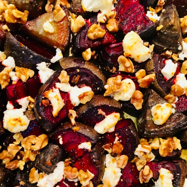 Roasted Beets with Goat Cheese and Walnuts