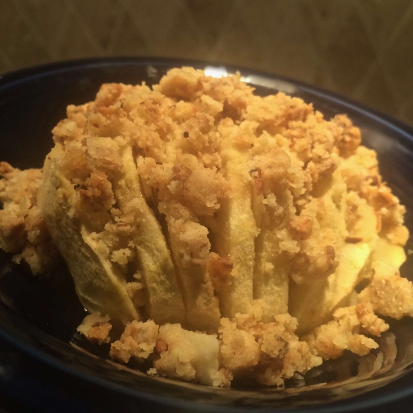 Hasselback Apples with Granola Streusel