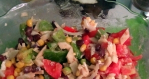 Black Bean, Corn, and Tomato Salad with Feta Cheese