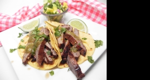 Flank Steak Tacos with Mango-Avocado Salsa
