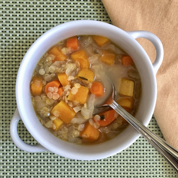 Vegan Butternut Squash and Lentil Stew in the Slow Cooker