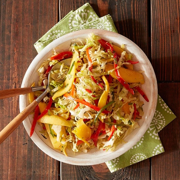 Mango Slaw with Roasted Garlic Lime Dressing