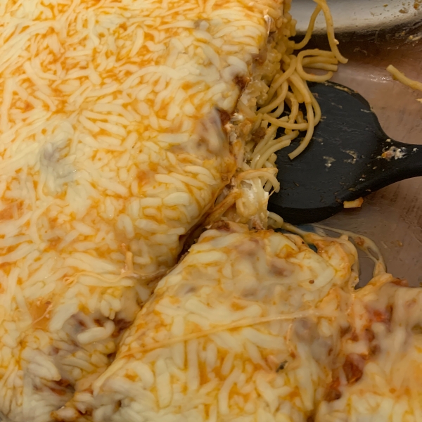 Spaghetti Pie with Cream Cheese