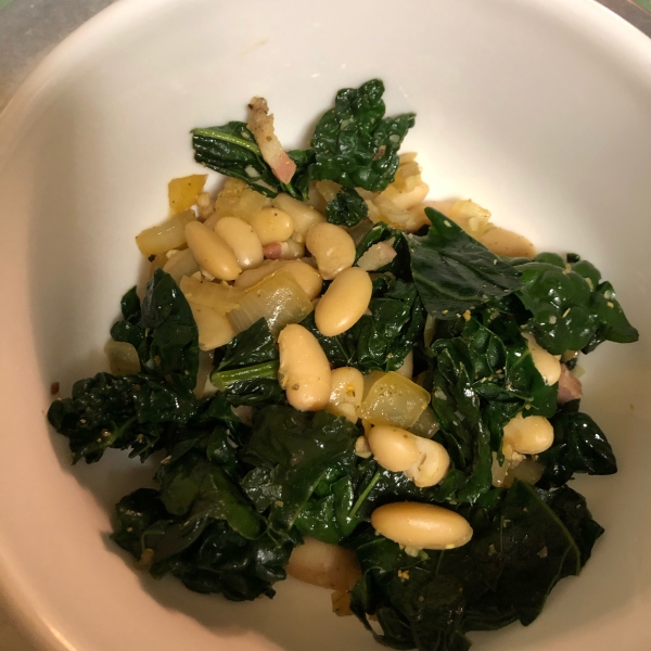 Greens with Cannellini Beans and Pancetta