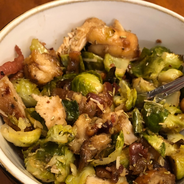 Warm Brussels Sprout Salad with Hazelnuts and Cranberries