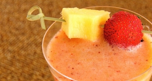 Strawberry, Pear, Pineapple, and Mint Smoothie