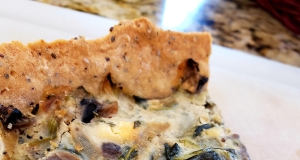 Mushroom and Spinach Tart with Cracker Crust
