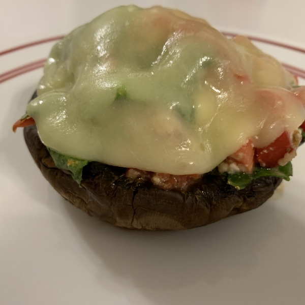 Portobello Bruschetta with Three Cheeses