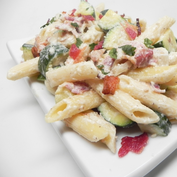 Penne with Bacon and Zucchini