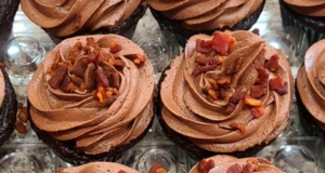 Dark Chocolate Bacon Cupcakes