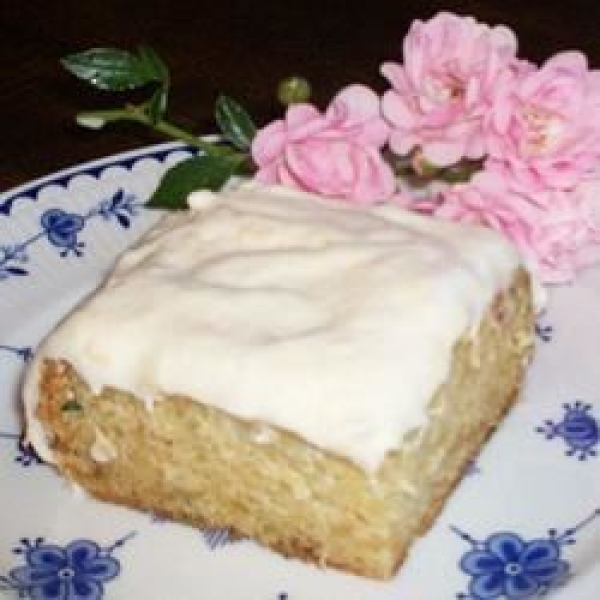 Zucchini Cake with Cream Cheese Applesauce Icing