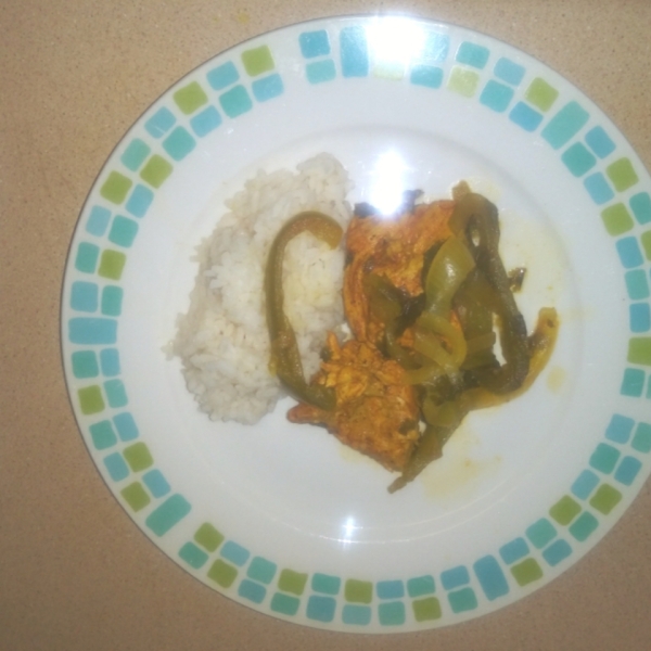 Chicken with Turmeric and Paprika over Rice