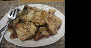 Slow Cooker Parmesan Chicken Thighs and Potatoes