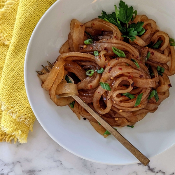 Spicy Garlic Potato Noodles