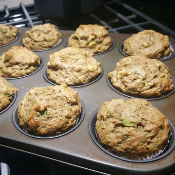 Avocado Banana and Walnut Muffins