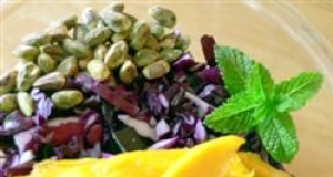 Red Cabbage Mango Pistachio Salad