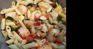 Pasta with Scallops, Zucchini, and Tomatoes